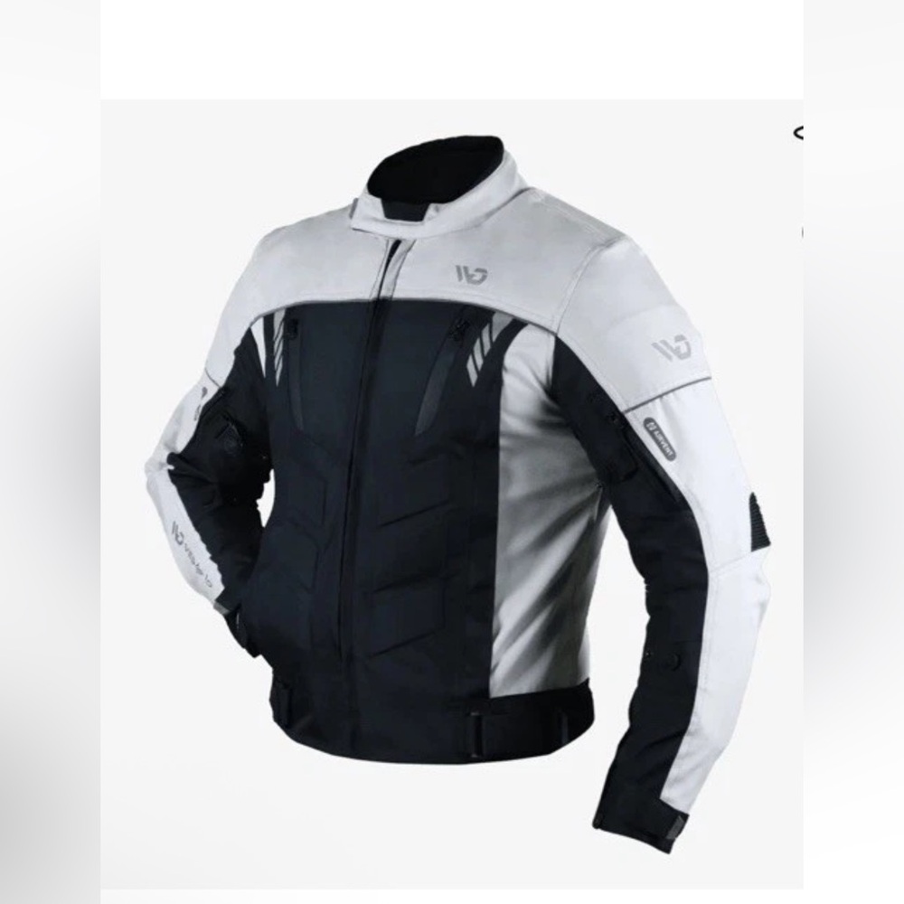 New Mens WD Motorsports Vegas 1.0 Series Textile Biker/moto Jacket Silver 3 XL